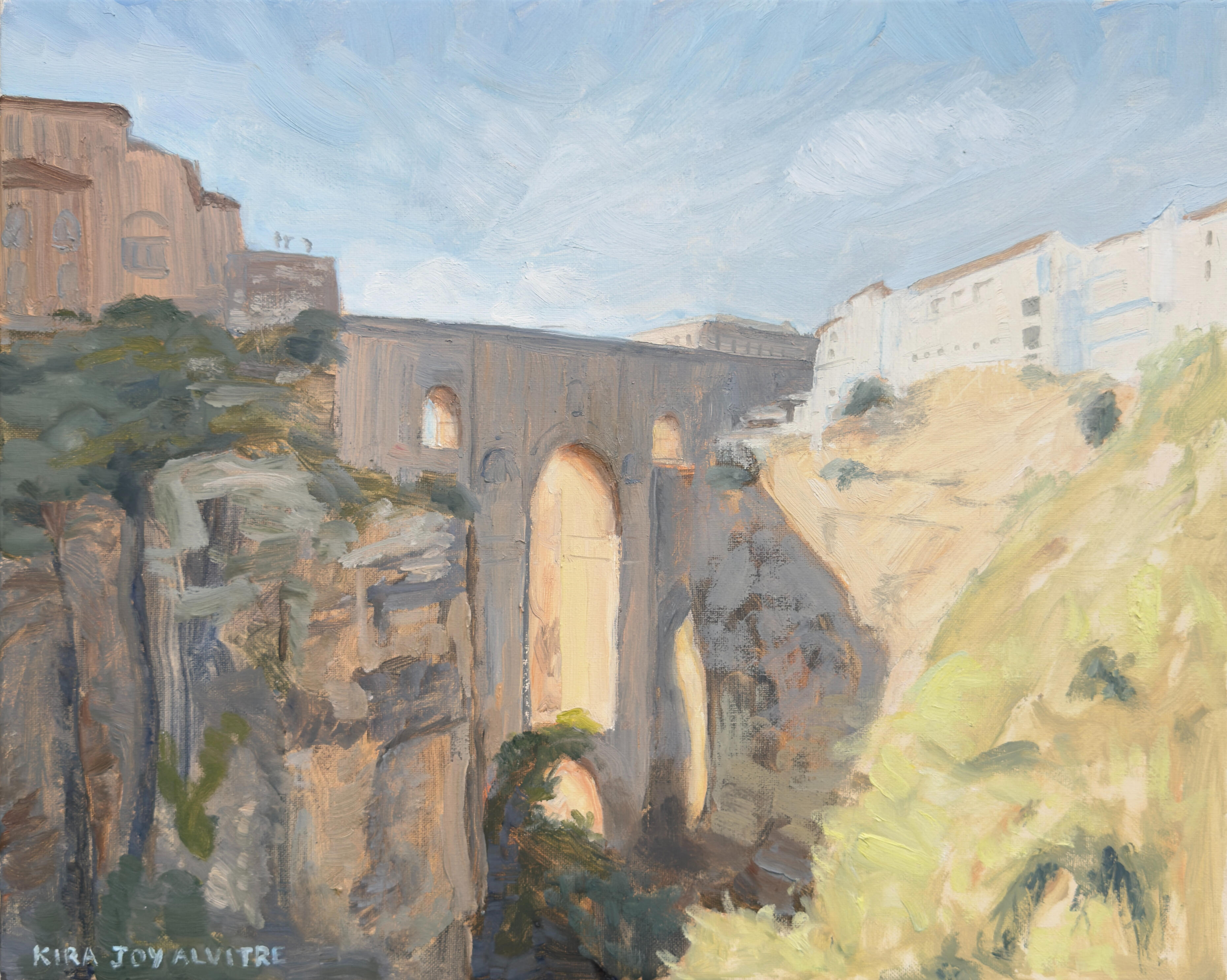 Original oil painting of the Puente Nuevo bridge in Ronda, Spain